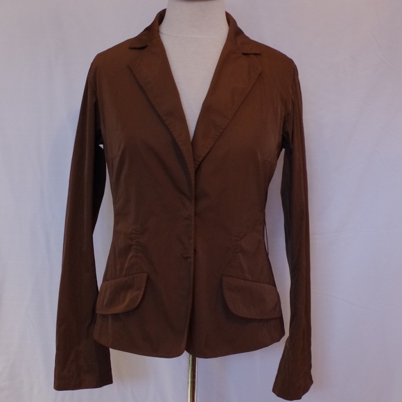Lida Baday Low Sheen Satin Chocolate Brown Blazer- Sz. 6 - Picture 2 of 6